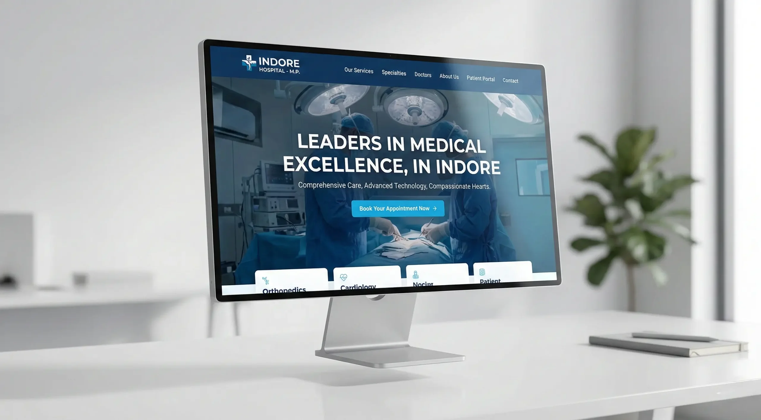 High-converting medical website design showing the above the fold hero section