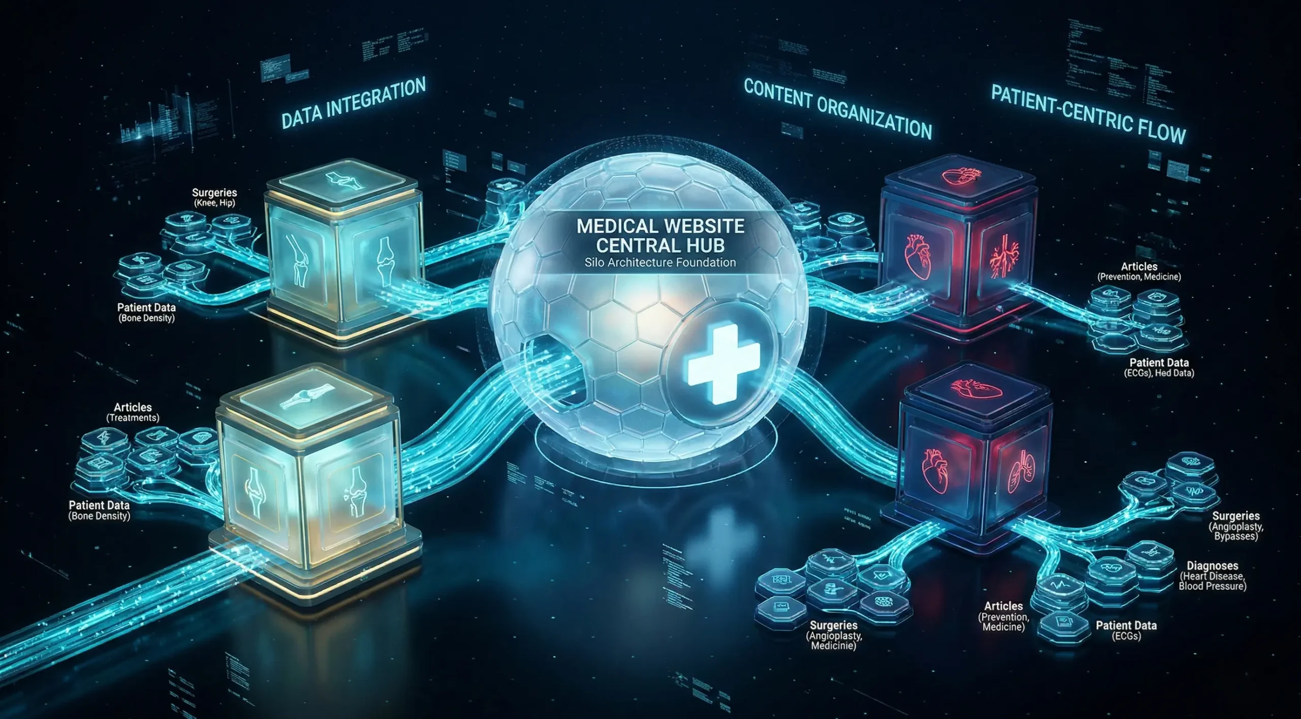 Website silo architecture for medical SEO and E-E-A-T compliance